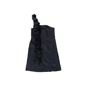 Snap Women's Black One Shoulder Ruffled Mini Dress-Size 1X